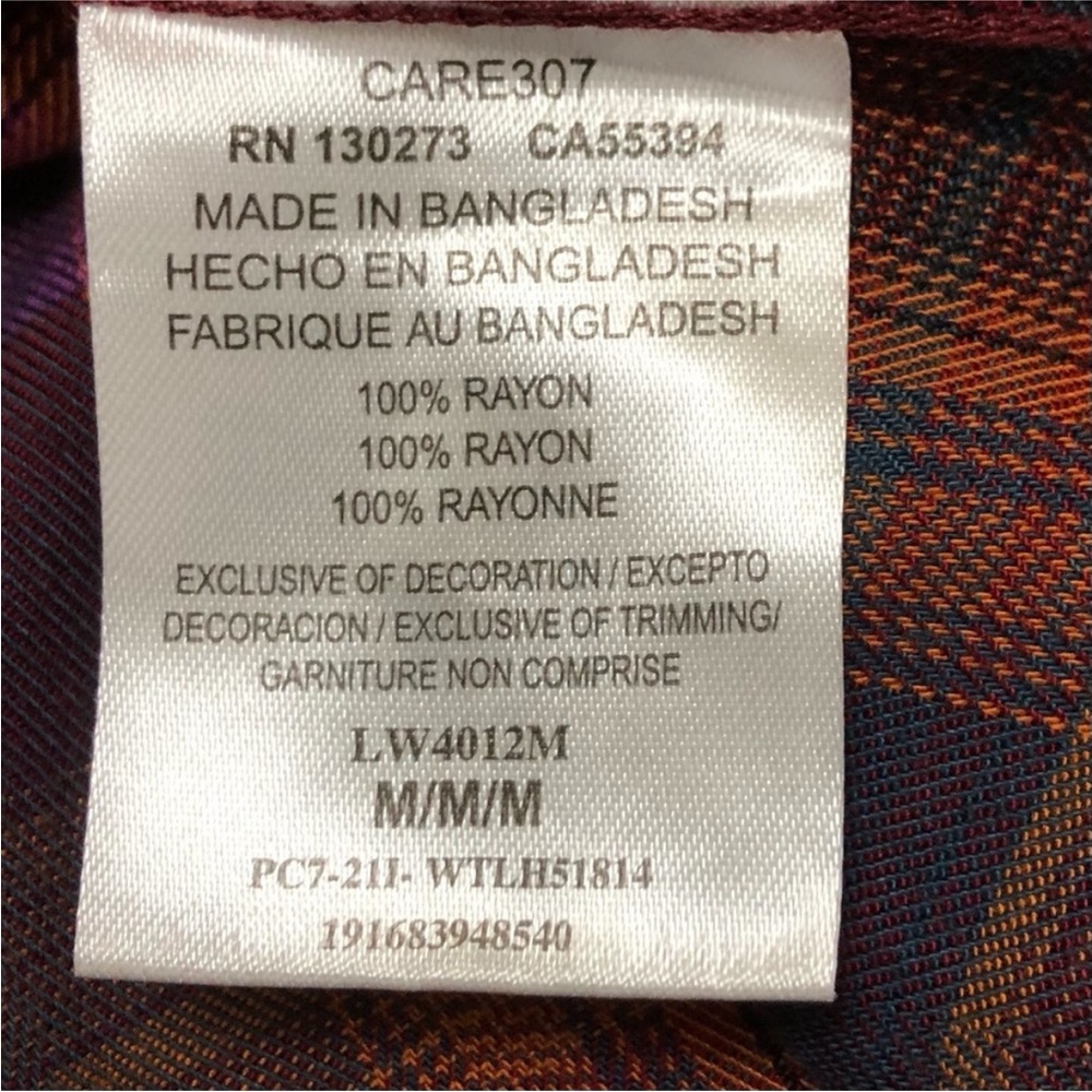 Wrangler | Pearl Snap Retro Flannel Purple Plaid Western Shirt Medium - Picture 13 of 14